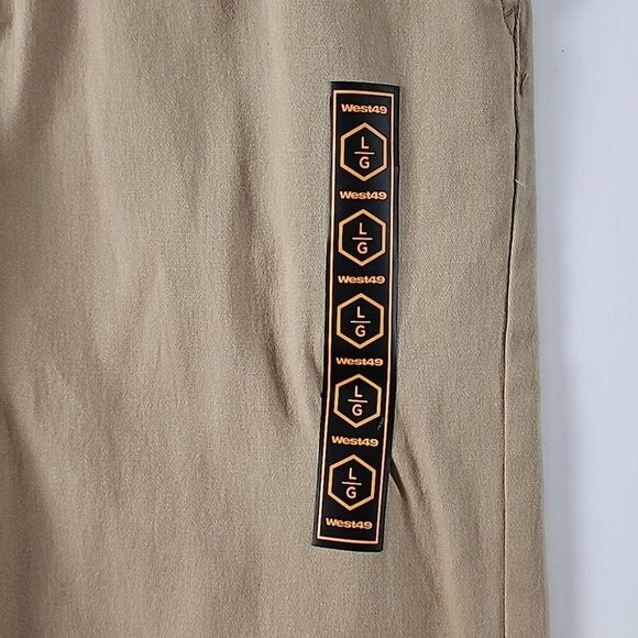West49 Men's Twill Jogger Pant Tan Cotton Stretch Elastic Waistband Size Large - Picture 7 of 13